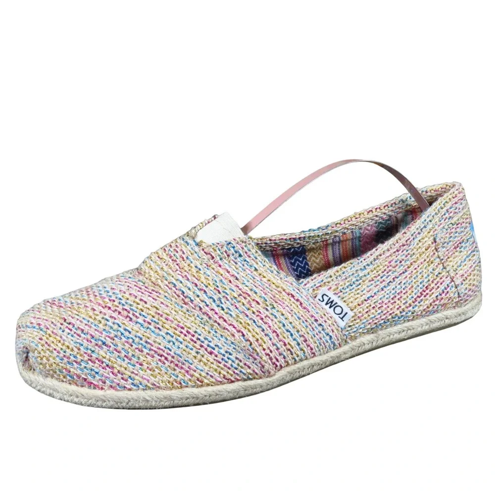 Toms Classic Alpargata Espadrille Women Flat Loafer Size 8 Casual Multi-Color